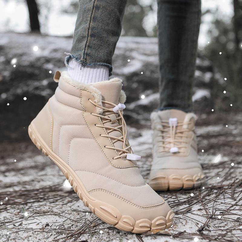 Winter cotton shoes medium tube snow boots men's hiking shoes hiking non-slip waterproof bread shoes velvet warm shoes