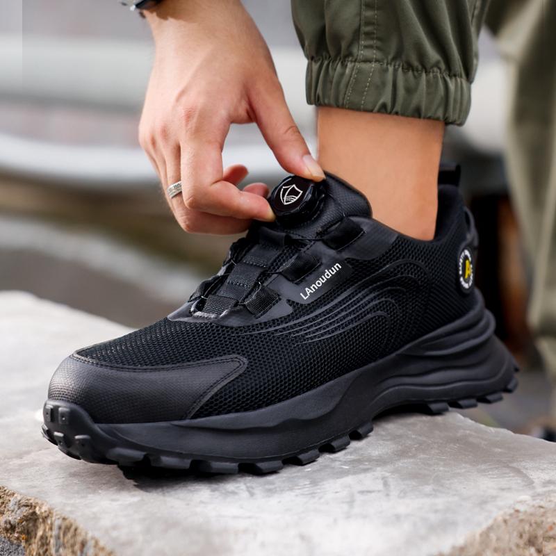 

Мужская защитная обувь со стальным носком и умной пряжкой, летняя, дышащая, удобная, легкая, для строительства 40