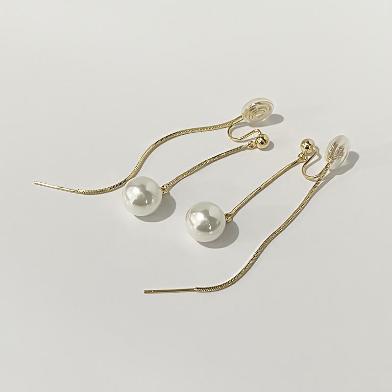 

Серьги-каффы с кисточками из жемчуга в древнем стиле - Не требующие прокола, Ретро китайский дизайн высокого класса