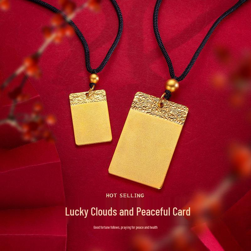 

Мужская и женская позолоченная подвеска в виде благоприятного облака, ожерелье, цепочка для свитера