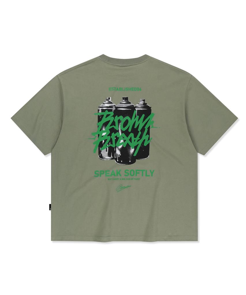 BROWNBREATH Spray Crush Tag Tee - Khaki