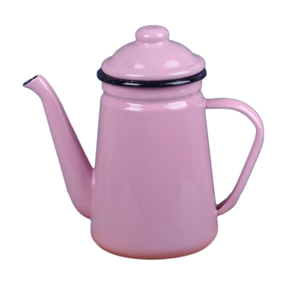 Enamel Coffee Pot 1.1L Coffee Kettle , Vintage, Stovetop Teapot Water Kettle for Restaurant ,Outdoor, Home