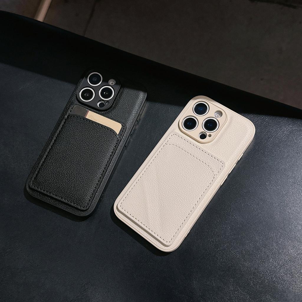 Litschi-Muster Kartenetui Geeignet für 16pm Handyhülle iPhone15 Einfach 14/13 Mobiler Schutzbezug