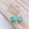 Natural Amazonite Gemstone 925 Sterling Sivler Handmade Jewelry Earrings For Mom EE-37-23