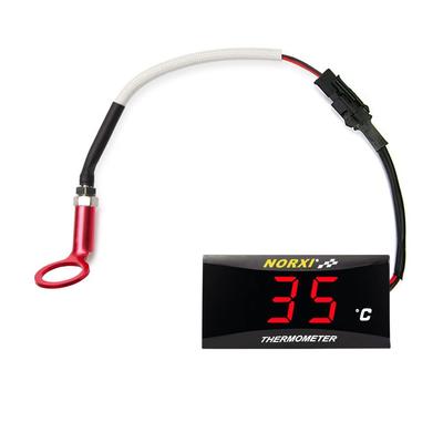 Cylinder Head Engine Temperature Gauge 10mm 14mm with Probe Sensor Adapter (14mm, Red)
