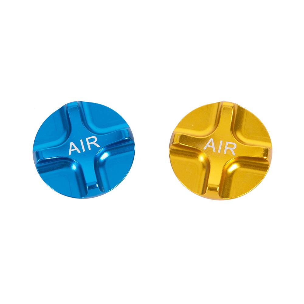 ZTTO Aluminum Alloy Air Valve Cap for Mountain Bike Suspension Fork CNC Machined Air Chamber Cover Blue/Gold 1 blue 1 gold