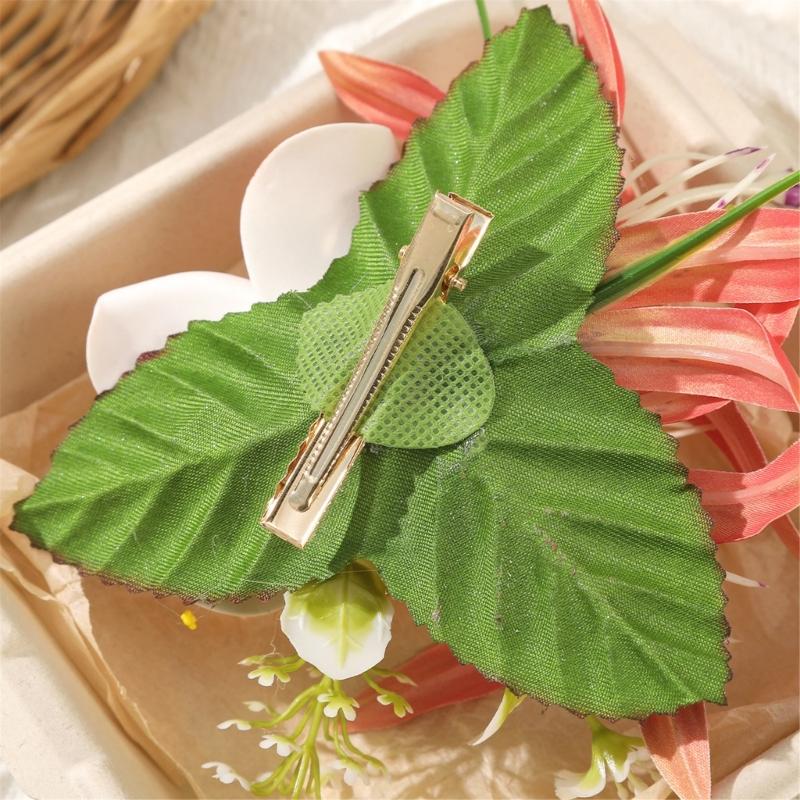 Trendy Floral Flame Hair Clip Artificial Egg Flower Barrette Beach Holiday Accessories For Women Wedding Party Styling