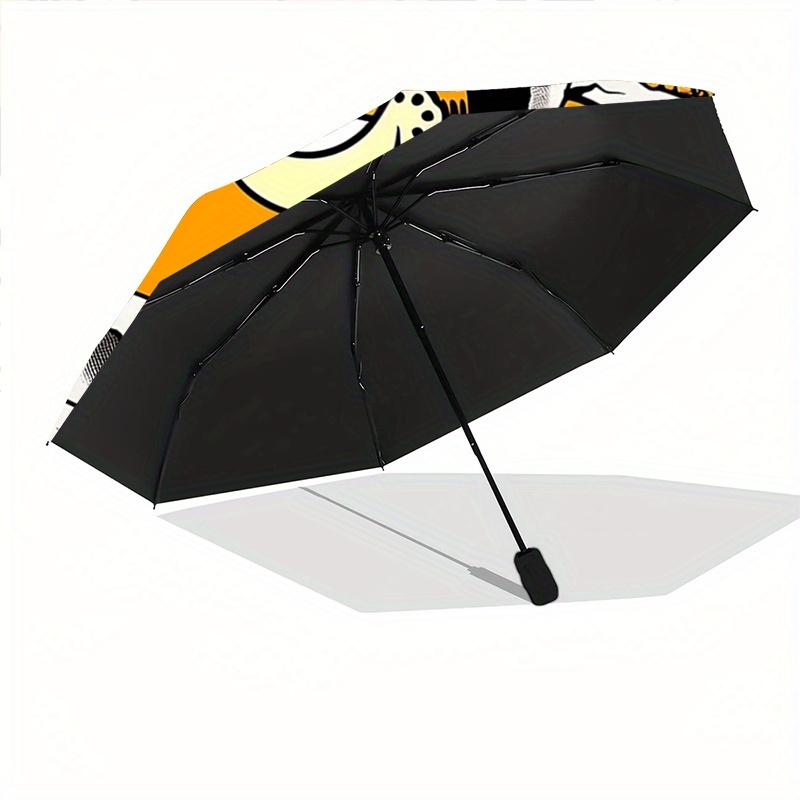 1pc Garfield Breaks Through the Wall Durable Cartoon Folding Umbrella, Portable 3-Fold Compact Umbrella for Men and Women, Suitable for Travel or Dail