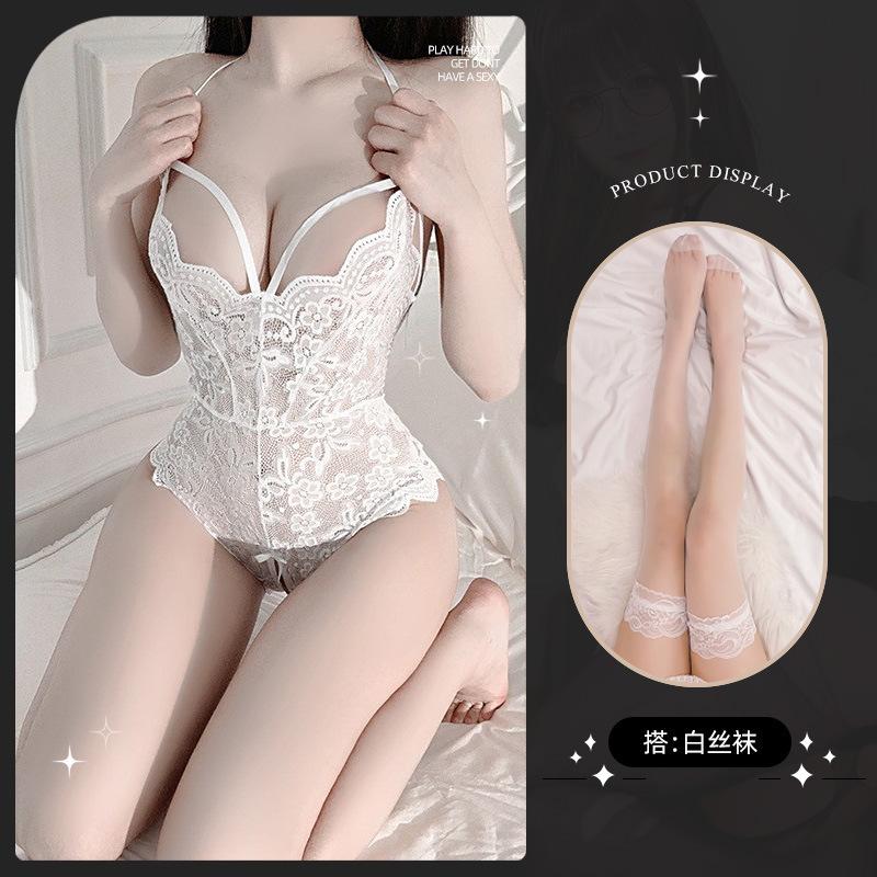 Sexy Lingerie Lace Perspective Seduction Sexy Hot Onesie Open Crotch Passion Free from Pure Desire