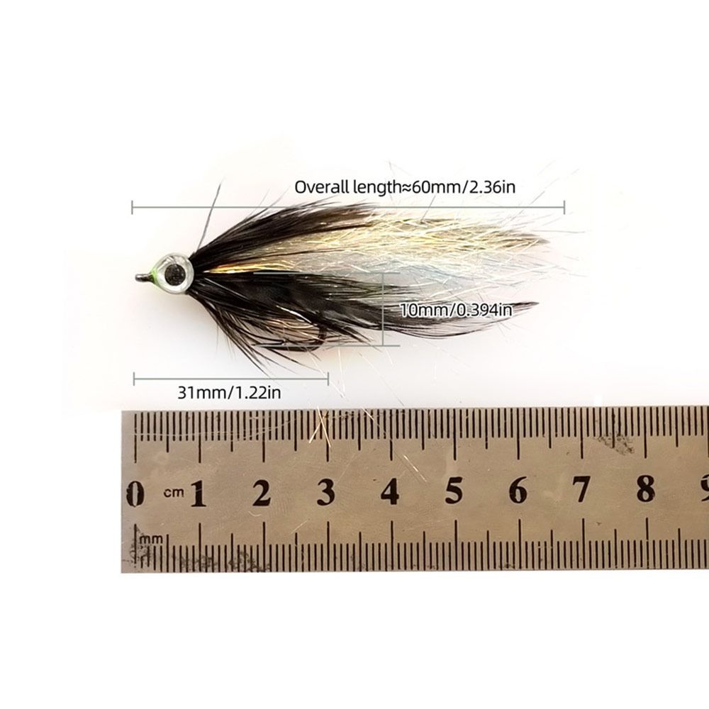 4 st Livslika Betesfisk Streamer Fluga Grizzly Sadelhackel Minnow Fluga Gädda Öring Abborre Stålhuvud