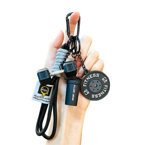 Pandantiv Chei Portabil Multifuncțional cu Șnur Împletit Sticlă de Apă Gantere Plăci Halteră Farmec Fitness Accesorii Sportive