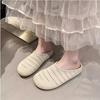 French Niche Hollow Breathable Bag Head Half Slippers Women's Summer New Wear Roman Style Thick-soled Muller Slippers