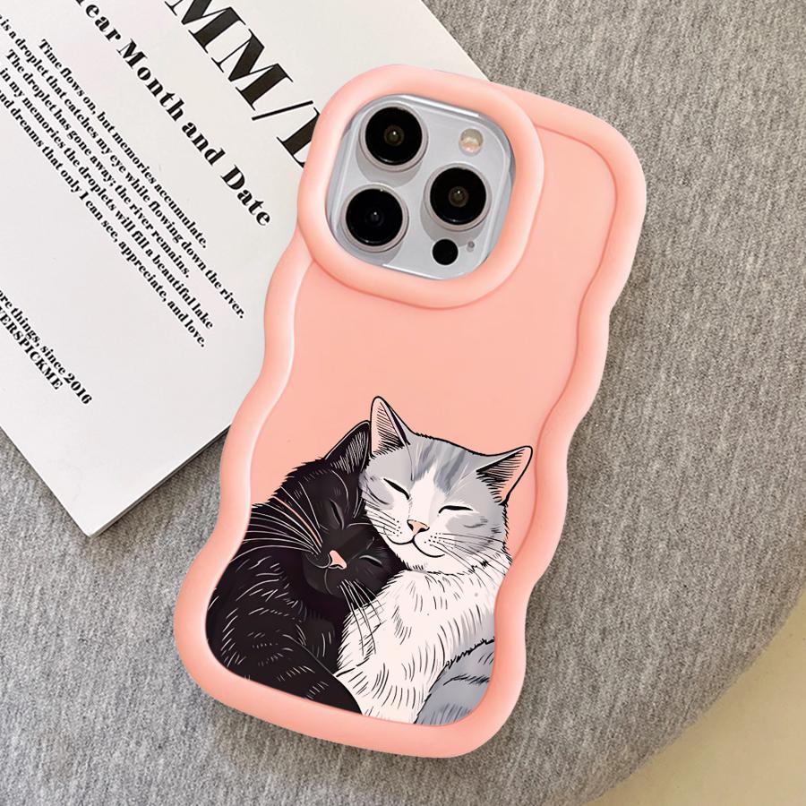 Case for iPhone 12 XR 16 Pro Max 11 8 14 13 17 Air 15 Plus Soft Phone Cover Cute Cat
