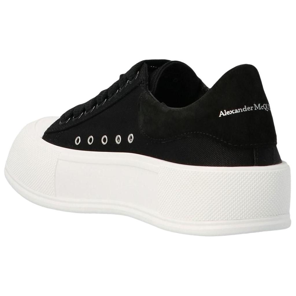 (WMNS) Alexander McQueen Deck Lace Up Plimsoll 'Black White Sole' Women's 654593W4PQ11070