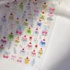 5D Pudding Jelly Dessert Fruit Cherry Pink Claw Print Bowknot Tie Knot Love Heart Stars Nail Art Sticker Adhesive Manicure Decal
