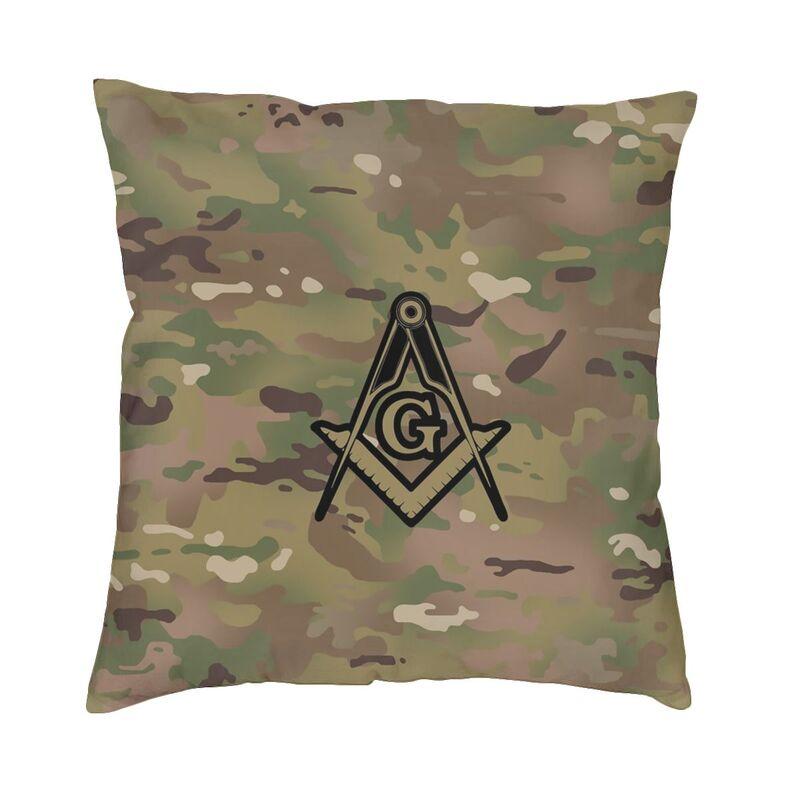 Square Compass And Checkers Pillow Covers Decoration Modern Masonic Freemason Cushion Decoration Salon Square Pillowcase