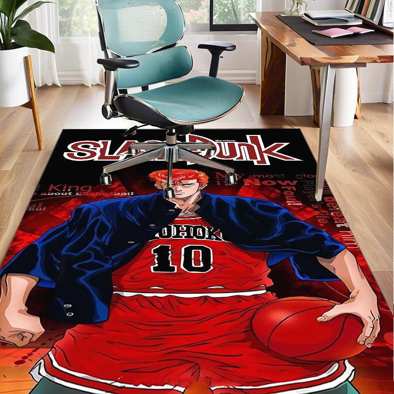 Anime Basketball Heroes Office Rug Chair Mat, Game Carpet, Suitable for Front Door, Bedroom, Living Room, Desk, Holiday Gift