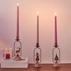 Set of 3 Stylish Metal Candle Stand with Seasonal Design Iron Texture Perfect for Indoor Outdoor Christmas Celebration