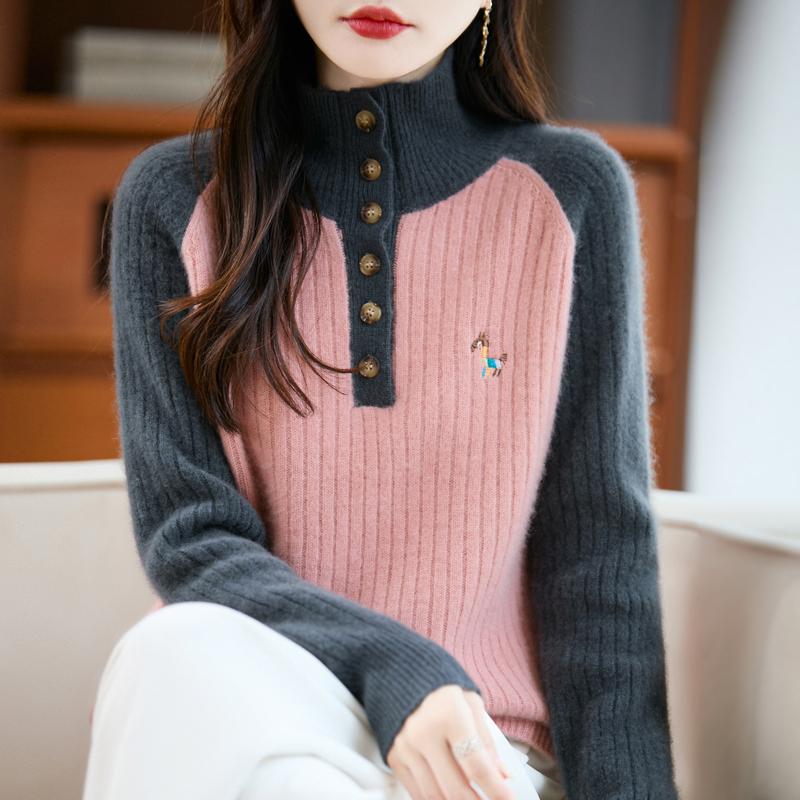 Women Sweater 100% Wool Turtleneck MODERN NEW SAGA Knit Pullover Thick Winter Jumpers Female Knit Tops