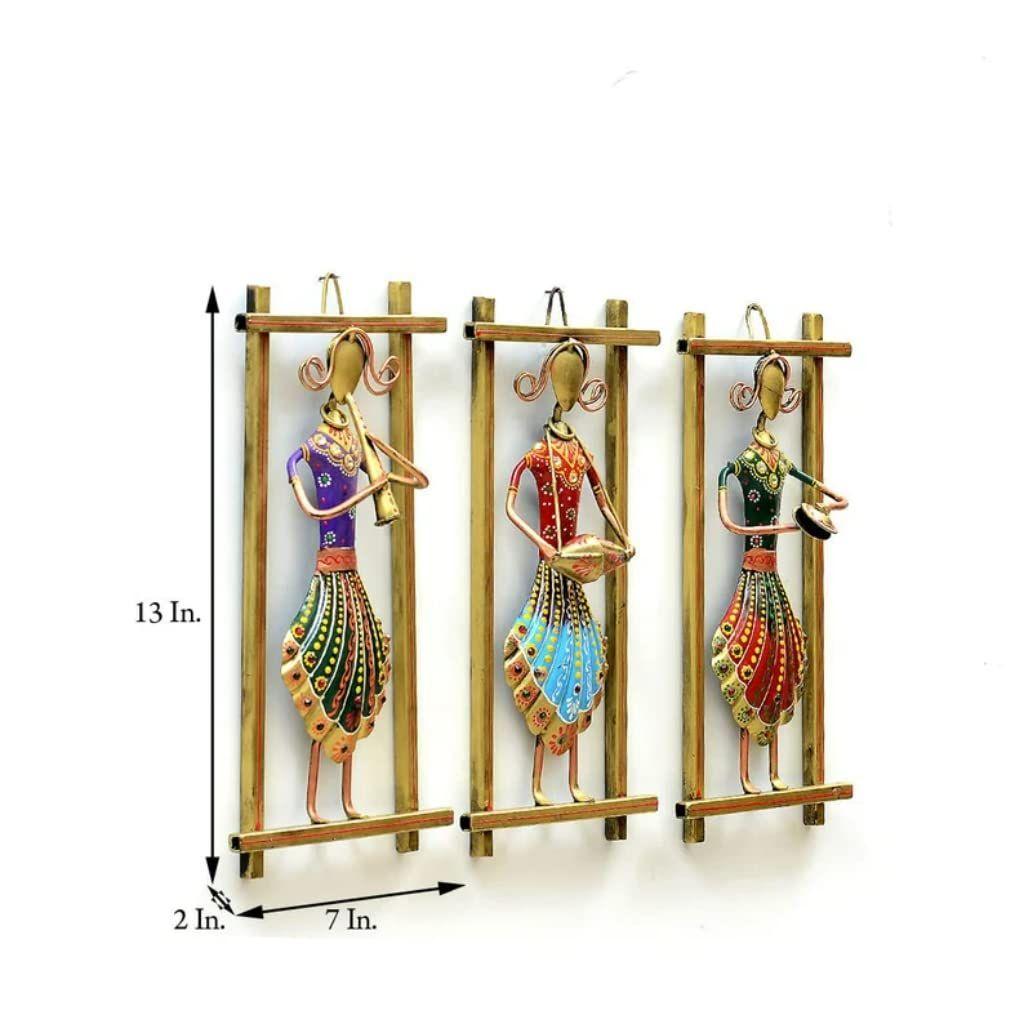 Musician Set Metal Wall Hanging Wall Decor Home Decor- Indian handicrafts Showpiece Figurine for Gifting Purpose | Home Decoration Showpiece