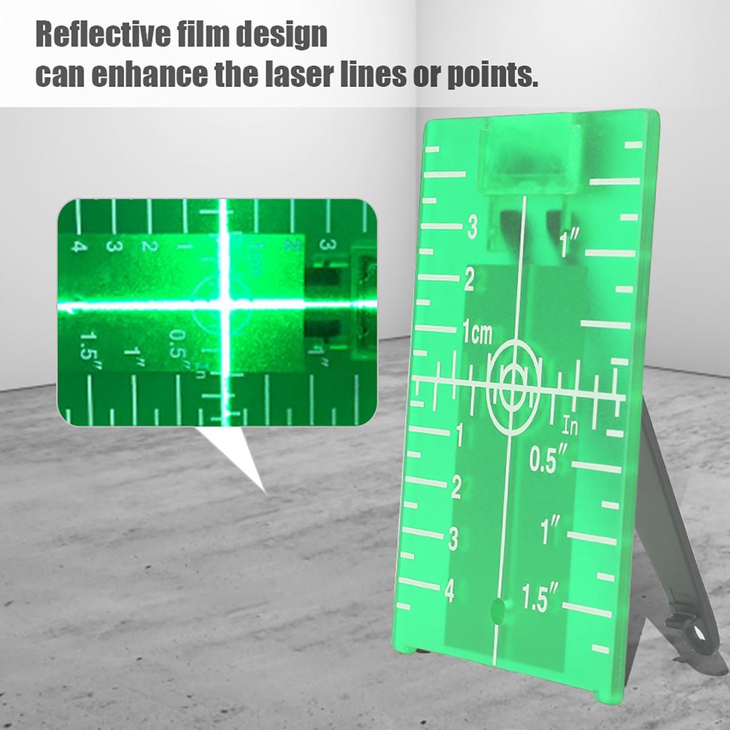 Magnetic Target Plate with Leg for Laser Level Meter Cross Line Double Scale (Green)