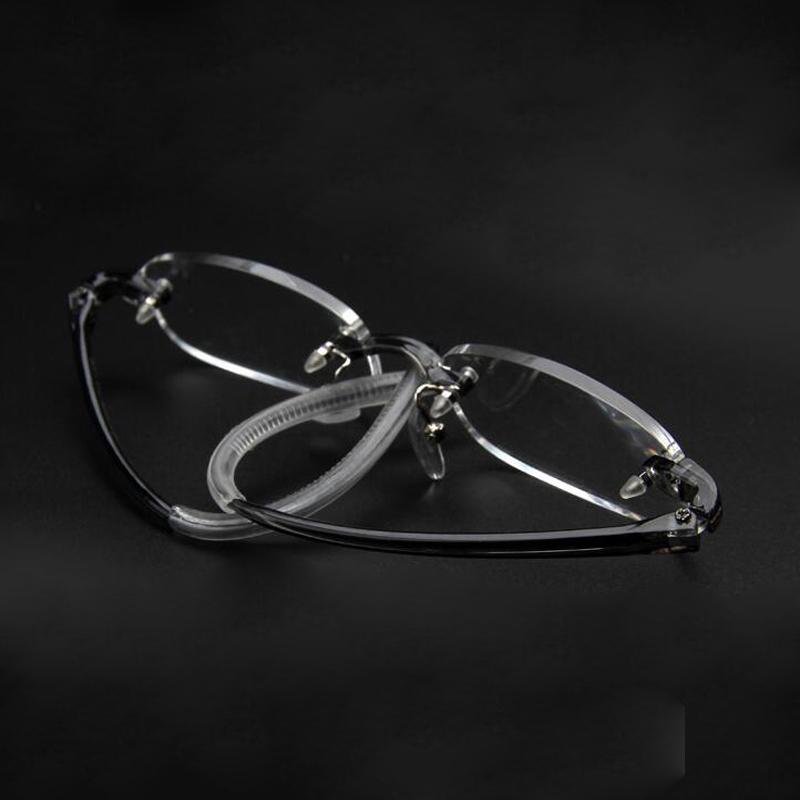 New Frameless Myopic Glasses Gray Frame Eyeglasses Men Women Rimless Super Light Frame Myopia Glasses 100 ~ 400 Degrees