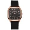Square Ladies Watch Silicone Strap Casual Quartz Wristwatch for Women
