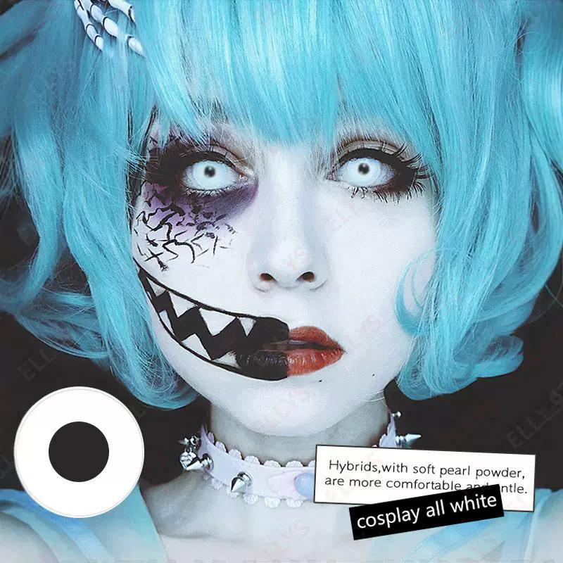 FUNSACHY Cosplay Vampire Red Contact Lenses Anime Cosplay Halloween Lenses Cosmetic Colorful Multicontacts White Black Softlens