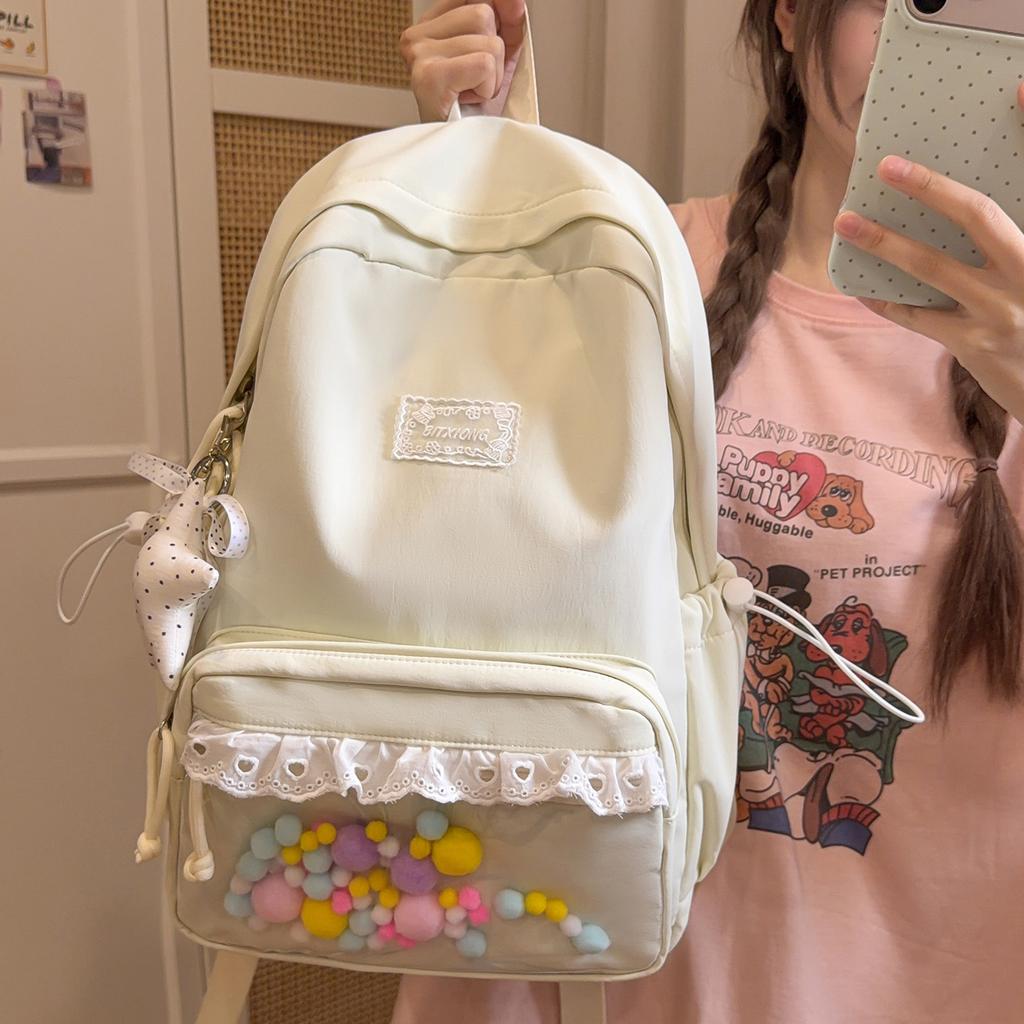 Schoolbag Japanese Ins Style Girl Backpack Female High Value Cute Junior High School Student Schoolbag Light Leisure Travel Backpack