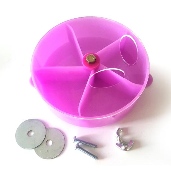 Pet Bird Parrot Cage Feeding Device Toy Rotating Round Wheel Plastic Food Box
