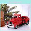 Vintage-inspired Old Red Metal Truck Ideal Christmas Tabletop Decoration