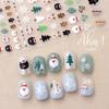 Christmas Nail Art Stickers Cartoon Santa Claus Snowman Snowflake Embossed Pattern Nail Sticker Nail Decals Manicure Decorations
