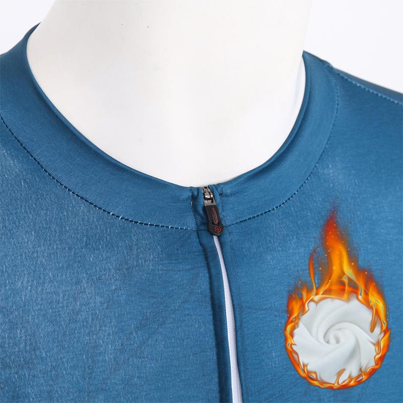 Camisa de ciclismo de lã de inverno com estampa de padrão masculino, roupa de ciclismo, mantenha aquecido, camisa de bicicleta de manga comprida