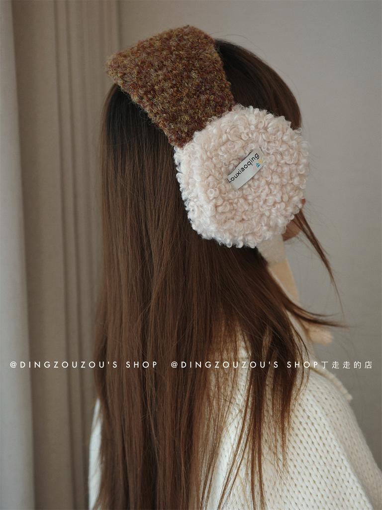 Versão coreana ins inverno novo protetores de orelha grossos, protetores de ouvido quentes, tiras de pelúcia femininas, protetores de orelha à prova de frio, protetores de ouvido para ciclismo