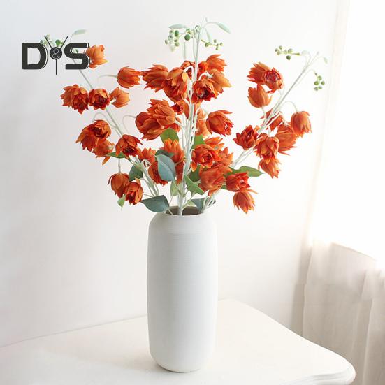 Flower 1 Branch Faux Silk Realistic Fresh Keeping Weather Resistant Flower Arrangement Fake Campanula Flower