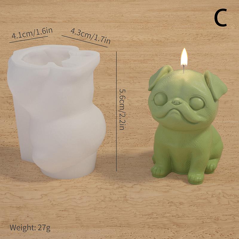 Lovely 3D Animal Candle Silicone Mold Pet Dog Diy Aromatherapy Plaster Candle Resin Mold Soap Craft Casting Mold Home Decor
