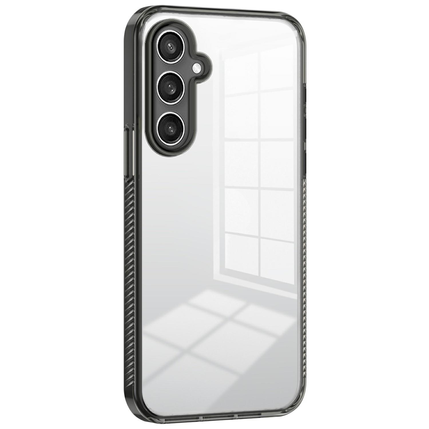 

For Samsung Galaxy S23 FE Clear Phone Case TPU PC Anti-Slip Drop-Proof Back Cover Black