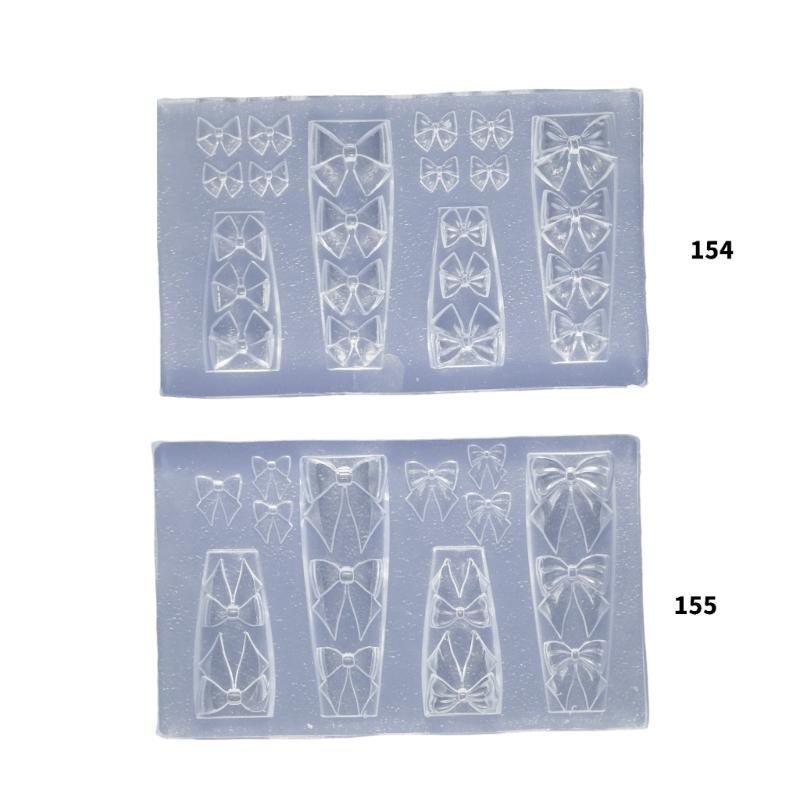 Reusable Silicone Bowknot Mold Transparent 3D Embossing Tool For Nail Decoration DIY Crafts Handmade Jewelry Accessories