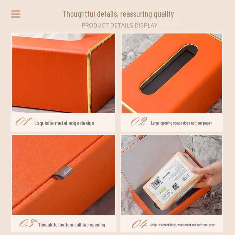 JNL Luxury Leather Tissue Box