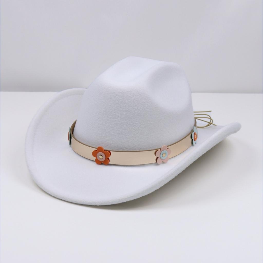 Metallic Belt Jazz Woolen Fedora Hat, Autumn and Winter Wide-Brimmed Felt Hat, Popular for British Travel and Evening Parties, Cowboy Hat