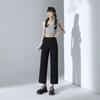 Women's Retro Black Straight-Leg Jeans - Spring Style, Simple & Versatile Cropped Baguette Grandma Pants.