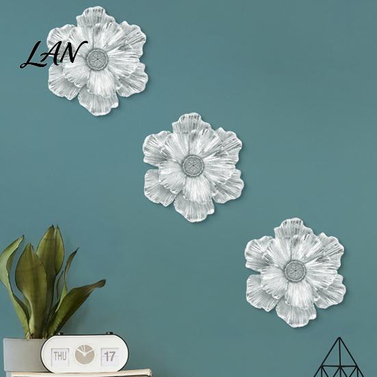 Home Wall Embellishments 3D Resin Flower Decoration, Modern Floral Art Sculpture, Decor Hanging Ornament for Living Room, Home, Office