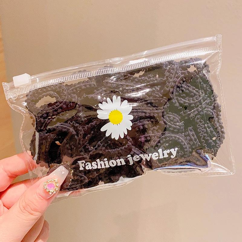 

50 шт. детские резинки для волос для мальчиков и девочек, держатели для хвостиков, резинки для волос для девочек, эластичные резинки для пальцев, детские цветные аксессуары для волос чёрный