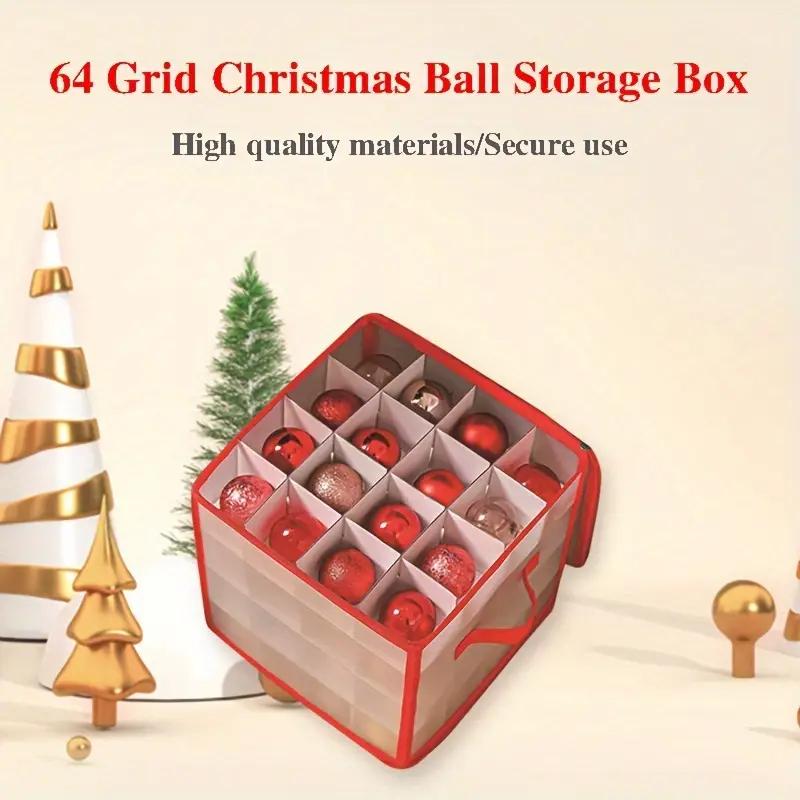 64/32-Gitter WeihnachtsKugel Aufbewahrungsbox 4-stöckig Klar unterteilt Organizer Mehrzweck Ornamente Behälter für Festival Dekorationen