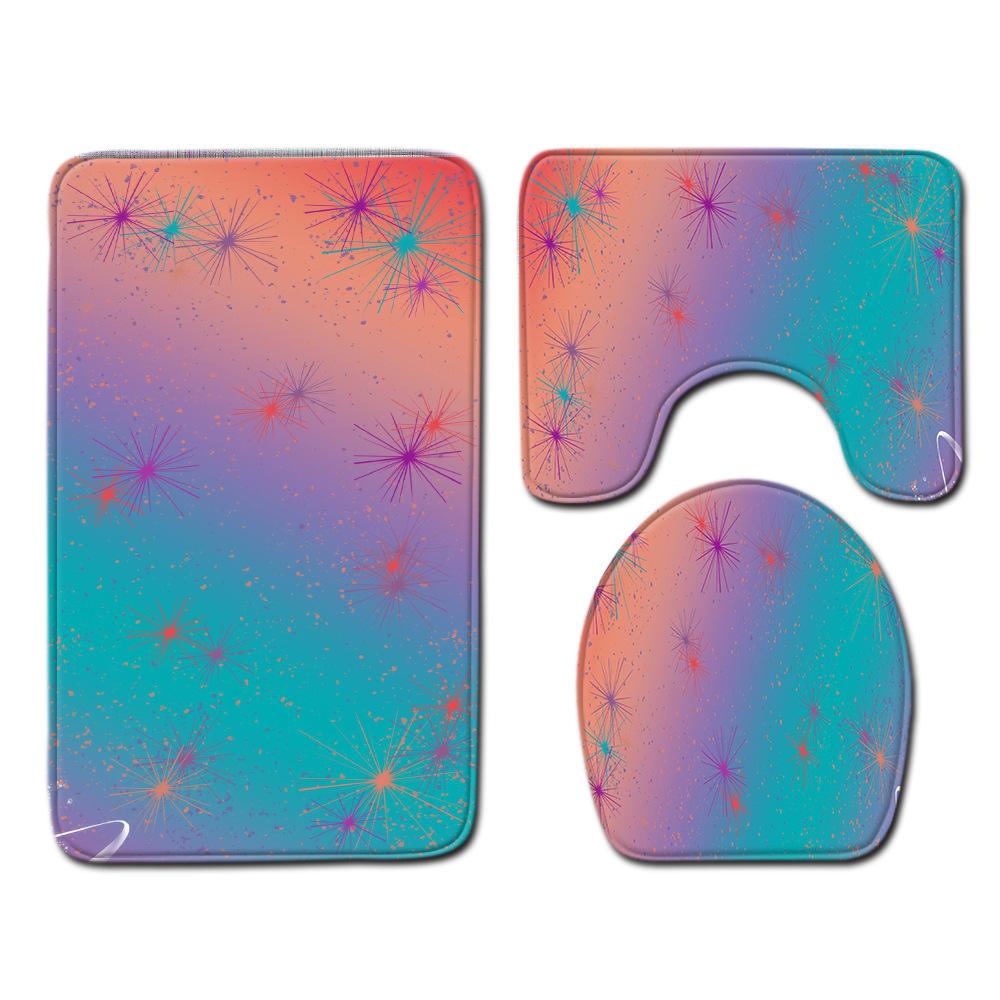 

Цветной коврик для пола в туалете с плавным переходом, трехкомпонентный коврик для ванной комнаты из 3 частей, придверный коврик 45cmx75cm фиолетовый