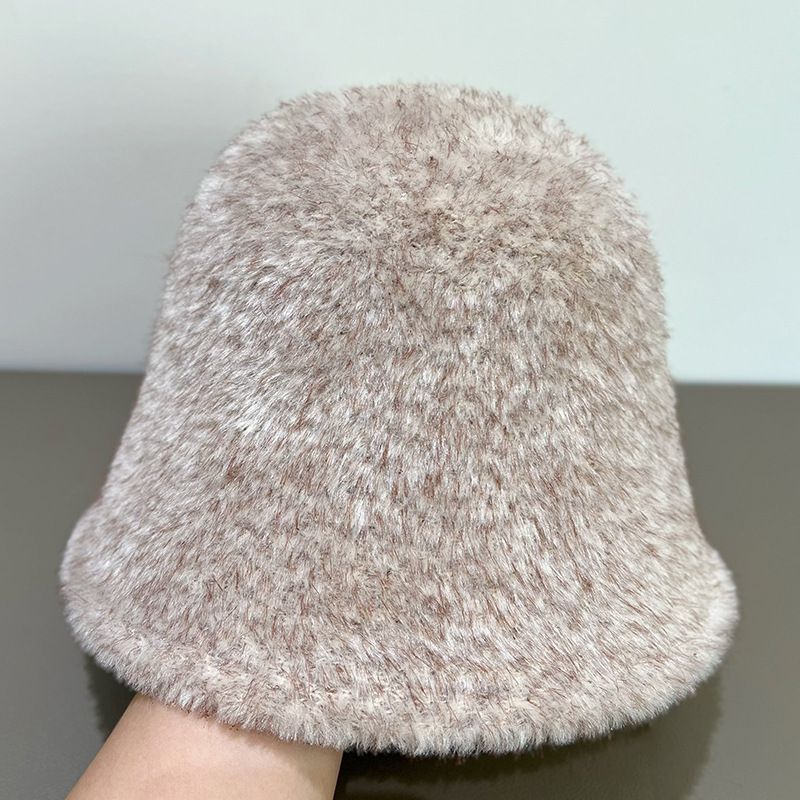 Plush Fisherman's Hat Children Autumn and Winter Warm Knitted Bucket Hat Fashion Windproof Basin Hat