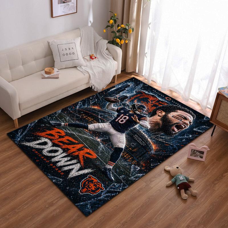 "Chicago Bears Football Player Rug Design" Non-slip rug suitable for living room and bedroom sofas.
