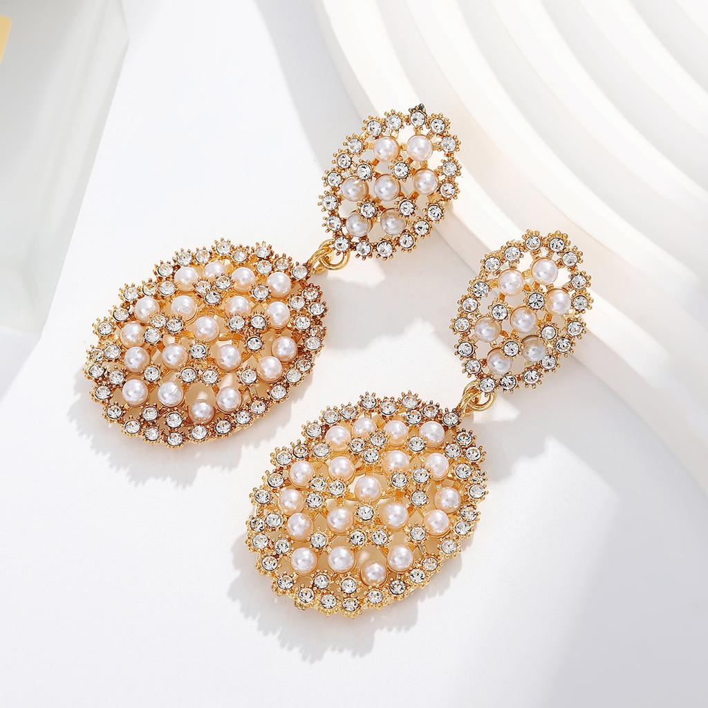 Geometric Pearl Earrings For Women With Gold Silver Finish Stylish Spring Jewelry