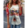 Women's Santa Claus Printed Christmas Theme Crew Neck Long Sleeve T-shirt Casual Comfortable Polyester Christmas Party Pullover