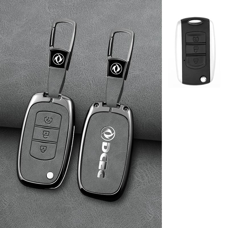 Car Remote Key Cover Case Shell For Dongfeng Dfm Dfsk Glory 580 F507 S30 H30 Ax7 Alloy Leather Protector Keychain Accessories